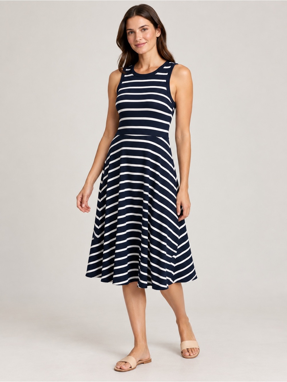 Banana Republic Navy & White Stripe Sleeveless Dress Size 4